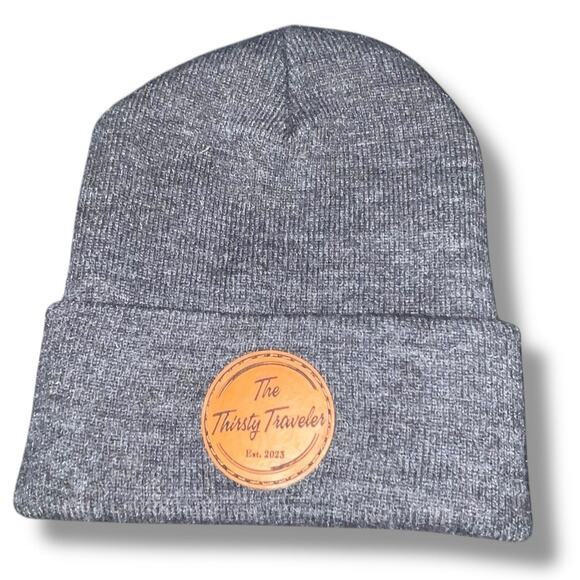 The Thirsty Traveler Mens Beanie Skull Cap Hat YP Classics Cuff OS Gray Est 2023 - Picture 7 of 9